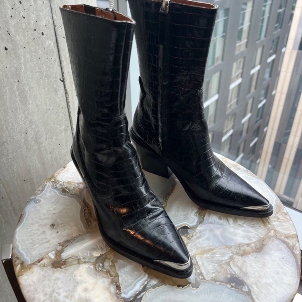 Zara croc print leather size 37 us 6.5